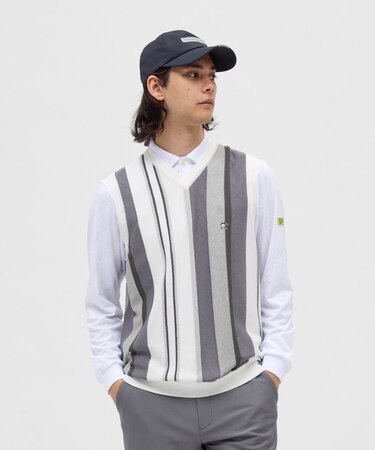 マンシングウェア MUNSINGWEAR マルチストライプニットベスト