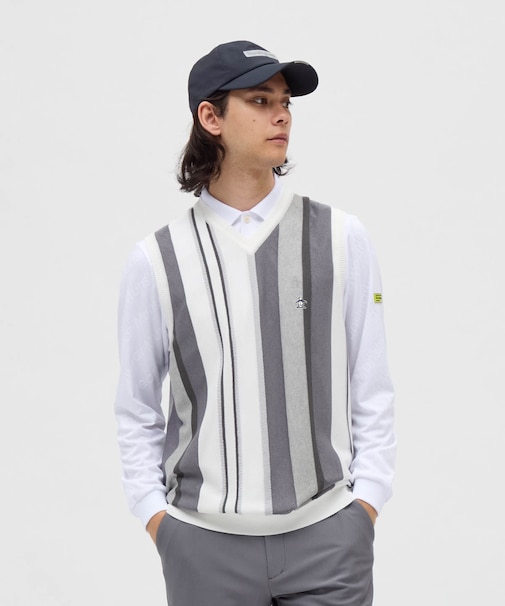 マンシングウェア MUNSINGWEAR マルチストライプニットベスト