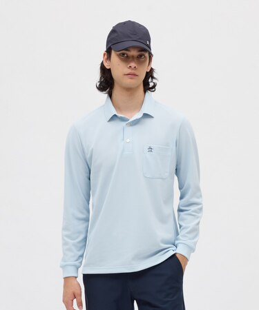 マンシングウェア MUNSINGWEAR 【ORI－ERI】Sunscreen NIR フィラシス鹿の子 長袖ポロシャツ