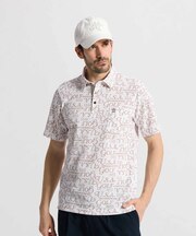 マンシングウェア MUNSINGWEAR Sunscreen NIR フィラシスロゴ総柄プリント半袖ポロシャツ