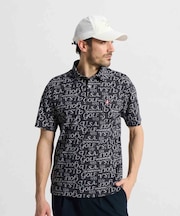 マンシングウェア MUNSINGWEAR Sunscreen NIR フィラシスロゴ総柄プリント半袖ポロシャツ