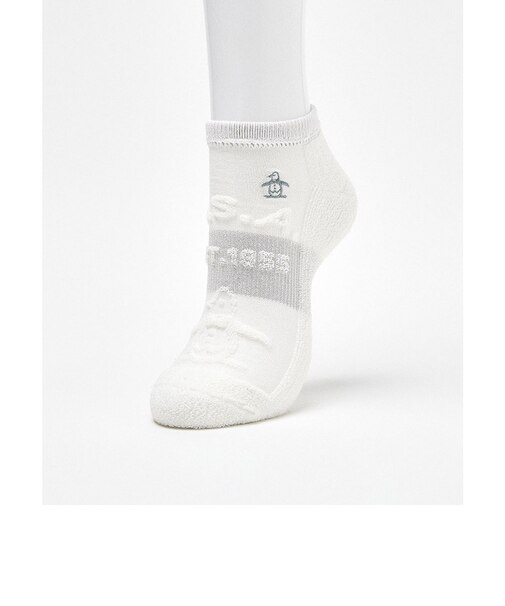 マンシングウェア MUNSINGWEAR アンクル丈 ペンギン柄ジャカードソックス【交換・返品不可】