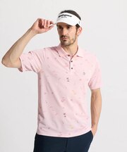 マンシングウェア MUNSINGWEAR Sunscreen NIR 高速速乾リゾート柄プリント半袖ポロシャツ