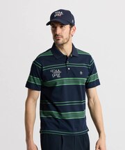 マンシングウェア MUNSINGWEAR 先染めパネルボーダー半袖ポロシャツ