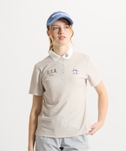 マンシングウェア MUNSINGWEAR ギンガムチェックプリント半袖ポロシャツ