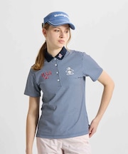 マンシングウェア MUNSINGWEAR ギンガムチェックプリント半袖ポロシャツ