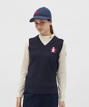 マンシングウェア MUNSINGWEAR バイアス地柄Vネックニットベスト