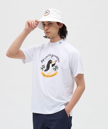 マンシングウェア MUNSINGWEAR 【70周年記念】Sunscreen NIR プリント半袖モックネックシャツ