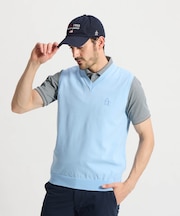 マンシングウェア MUNSINGWEAR 背面地柄ボーダーVネックベスト