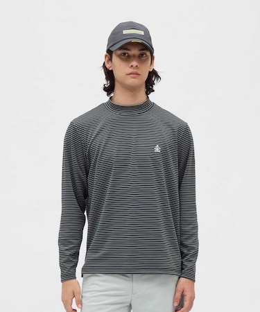 マンシングウェア MUNSINGWEAR HEAT NAVI ボーダー長袖モックネックシャツ