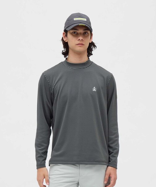 マンシングウェア MUNSINGWEAR HEAT NAVI ボーダー長袖モックネックシャツ