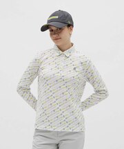 マンシングウェア MUNSINGWEAR Sunscreen NIR ロゴプリントテーラーカラー長袖ポロシャツ