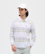 マンシングウェア MUNSINGWEAR 吸汗速乾先染めボーダー長袖ポロシャツ