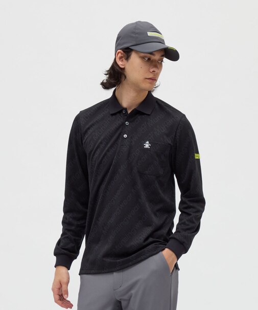 マンシングウェア MUNSINGWEAR 吸汗速乾ロゴジャカード長袖ポロシャツ