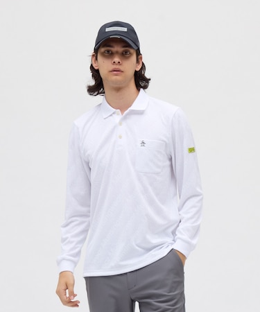 マンシングウェア MUNSINGWEAR 吸汗速乾ロゴジャカード長袖ポロシャツ