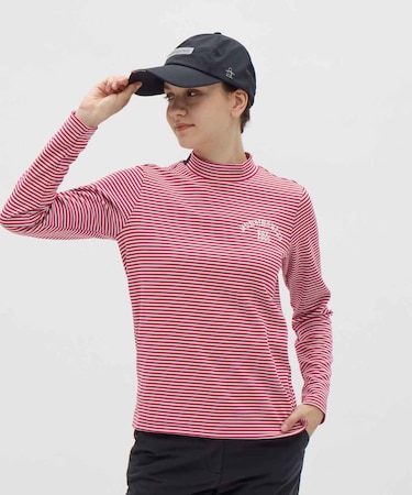 マンシングウェア MUNSINGWEAR HEAT NAVI ボーダーモックネック長袖シャツ