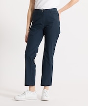 【動くと風が通るウイングスルー】ウエストストレッチ9分丈パンツ