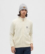 マンシングウェア MUNSINGWEAR 防風裏地付きフルジップ地柄セーター