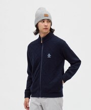 マンシングウェア MUNSINGWEAR 防風裏地付きフルジップ地柄セーター