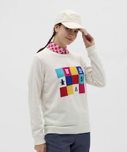 マンシングウェア MUNSINGWEAR ブロッキングジャカードクルーネックセーター