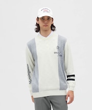 マンシングウェア MUNSINGWEAR ロゴインターシャクルーネックセーター