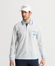 マンシングウェア MUNSINGWEAR Sunscreen NIR 細線バーズボーダー長袖ポロシャツ