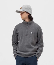 マンシングウェア MUNSINGWEAR 吸湿発熱スタンドカラーハーフジップカットソー