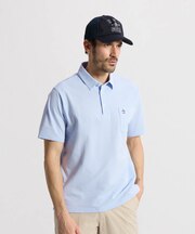 マンシングウェア MUNSINGWEAR シアサッカーストライプ台襟付き半袖ポロシャツ