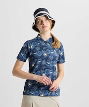 マンシングウェア MUNSINGWEAR Sunscreen NIR ワッペン総柄プリント半袖ポロシャツ