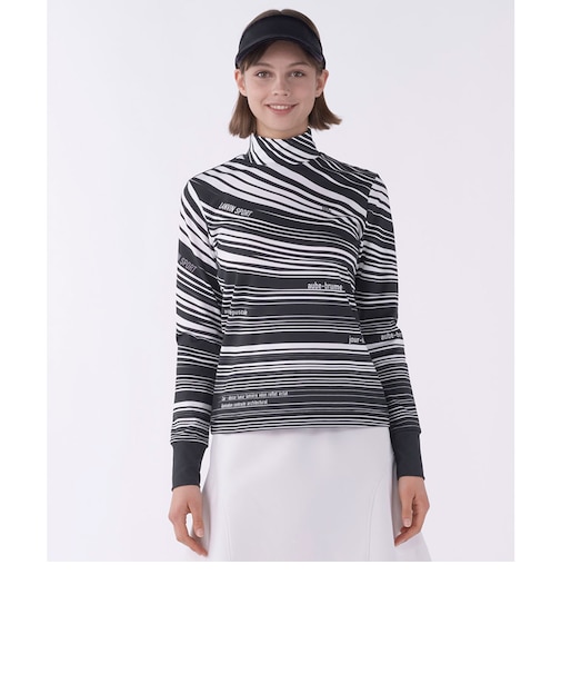 ランバン スポール LANVIN SPORT グラフィカルボーダー長袖シャツ【保温／UV】