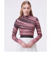 ランバン スポール LANVIN SPORT グラフィカルボーダー長袖シャツ【保温／UV】