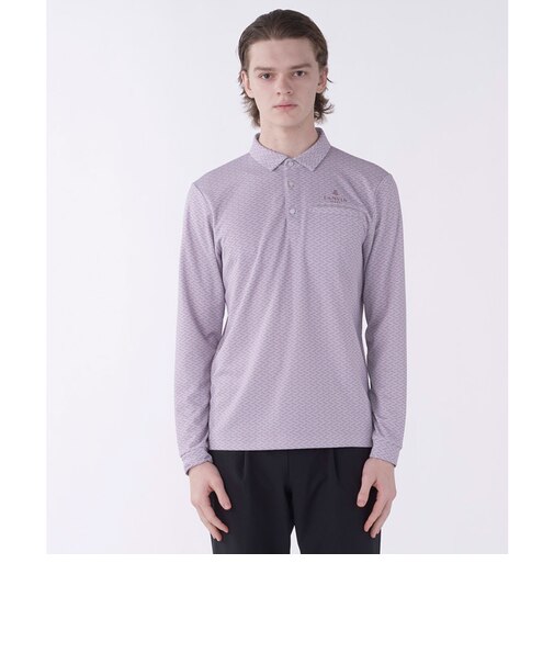 ランバン スポール LANVIN SPORT 幾何柄プリント長袖ポロシャツ【保温】