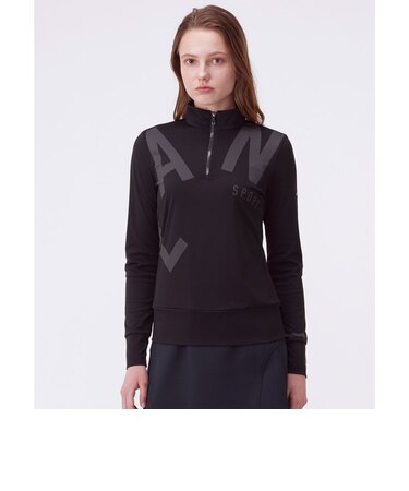 ランバン スポール LANVIN SPORT BIGロゴプリントハーフジップ長袖シャツ【UV／吸汗】