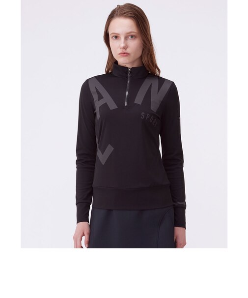 ランバン スポール LANVIN SPORT BIGロゴプリントハーフジップ長袖シャツ【UV／吸汗】