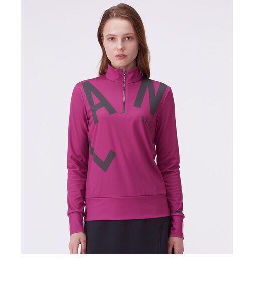ランバン スポール LANVIN SPORT BIGロゴプリントハーフジップ長袖シャツ【UV／吸汗】