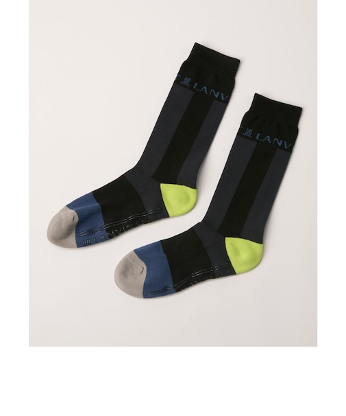 ランバン スポール LANVIN SPORT レギュラー丈カラーブロックソックス【抗菌防臭】【交換・返品不可】
