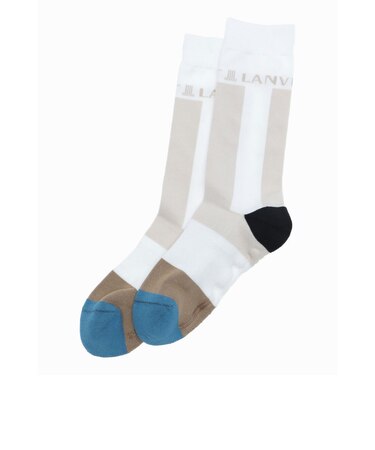 ランバン スポール LANVIN SPORT レギュラー丈カラーブロックソックス【抗菌防臭】【交換・返品不可】