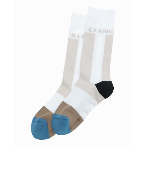 ランバン スポール LANVIN SPORT レギュラー丈カラーブロックソックス【抗菌防臭】【交換・返品不可】