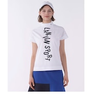 ランバン スポール LANVIN SPORT ロゴプリントボトルネック半袖シャツ【Sunscreen NIR／UV】