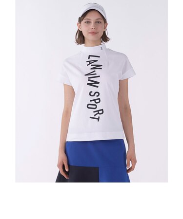 ランバン スポール LANVIN SPORT ロゴプリントボトルネック半袖シャツ【Sunscreen NIR／UV】