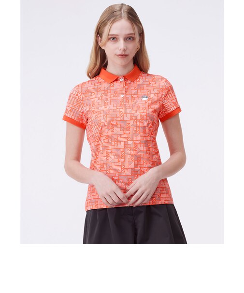 ランバン スポール LANVIN SPORT 総柄プリント半袖ポロシャツ【Sunscreen NIR／UV】