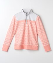 ロゴプリントハーフジップ長袖シャツ【吸汗速乾蓄熱保温】