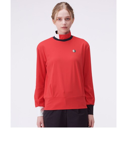 ランバン スポール LANVIN SPORT アシンメトリーデザインハイネック長袖シャツ【防風／吸汗速乾】