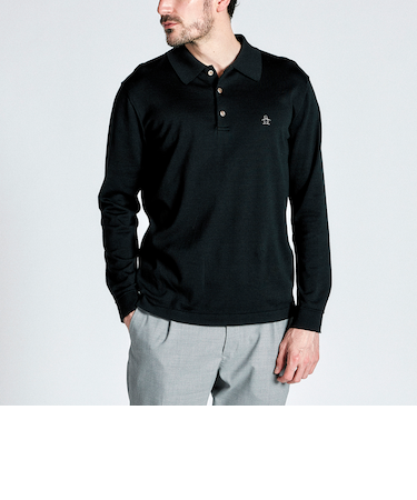 『STANDARD COLLECTION』シーアイランドコットン長袖ニットポロシャツ