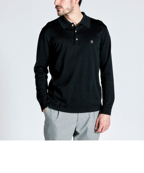 『STANDARD COLLECTION』シーアイランドコットン長袖ニットポロシャツ