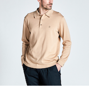 『STANDARD COLLECTION』シーアイランドコットン長袖ニットポロシャツ