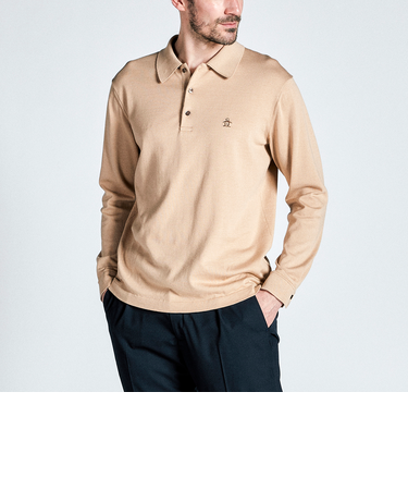 『STANDARD COLLECTION』シーアイランドコットン長袖ニットポロシャツ
