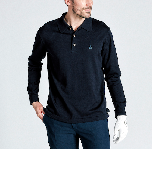 『STANDARD COLLECTION』シーアイランドコットン長袖ニットポロシャツ