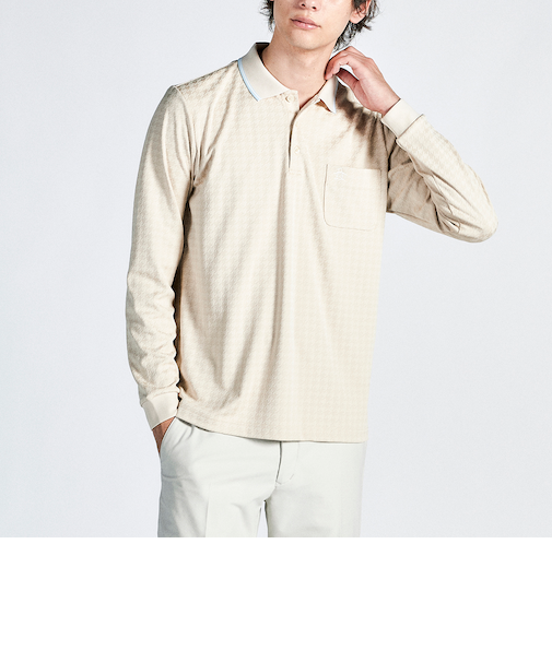 『STANDARD COLLECTION』STYLE2700 ハウンドツース地柄長袖ポロシャツ