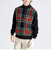 『SEASON COLLECTION』アーガイル/チェック柄ハーフジップセーター